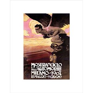 Wee Blue Coo Automobile Cycle Italy Milan Vintage Retro Advert Wall Art Print Wee Blue Coo Automobile Cycle Italy Milan Vintage Retro Advert Wall Art Print