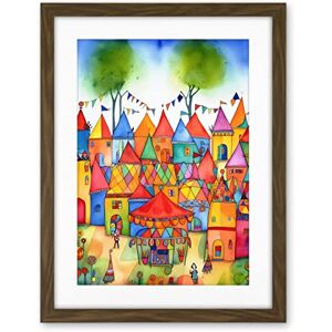 Artery8 English Village Fete Fair Folk Art Artwork Framed Wall Art Print 18X24 Inch Artery8 English Village Fete Fair Folk Art Artwork Framed Wall Art Print 18X24 Inch