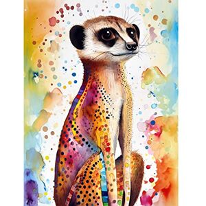 Artery8 Meerkat With Multicolour Pattern Fur Folk Art Watercolour Painting Large Wall Art Poster Print Thick Paper 18X24 Inch Artery8 Meerkat With Multicolour Pattern Fur Folk Art Watercolour Painting Large Wall Art Poster Print Thick Paper 18X24 Inch