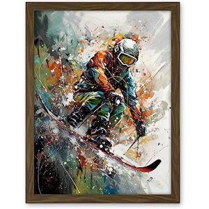 Artery8 Skier Skiing Winter Sport Paint Splat Painting Artwork Framed Wall Art Print 18X24 Inch Artery8 Skier Skiing Winter Sport Paint Splat Painting Artwork Framed Wall Art Print 18X24 Inch