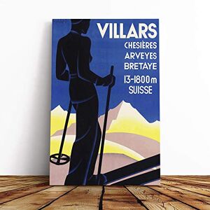 Big Box Art Travel Poster Villars Vol.2 Canvas Print Gallery Wrapped 30mm Frame Wall Art 20x14 inches Ready to Hang Retro Picture Living Room Bedroom Lounge Office Big Box Art Travel Poster Villars Vol.2 Canvas Print Gallery Wrapped 30mm Frame Wall Art 20x14 inches Ready to Hang Retro Picture Living Room Bedroom Lounge Office