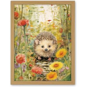 Artery8 Adorable Hedgehog in a Wildflower Meadow Watercolour Painting Kids Bedroom Cute Woodland Creature Artwork Framed Wall Art Print 18X24 Inch Artery8 Adorable Hedgehog in a Wildflower Meadow Watercolour Painting Kids Bedroom Cute Woodland Creature Artwork Framed Wall Art Print 18X24 Inch