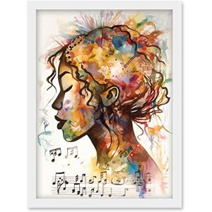 Artery8 Musical Meditation Synesthesia Woman Listening to Music Modern Watercolour Painting Artwork Framed Wall Art Print A4 Artery8 Musical Meditation Synesthesia Woman Listening to Music Modern Watercolour Painting Artwork Framed Wall Art Print A4