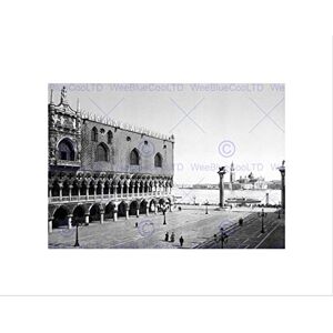 Wee Blue Coo Doge's Palace And Piazzetta Venice Italy 1890s Old BW Wall Art Print Wee Blue Coo Doge's Palace And Piazzetta Venice Italy 1890s Old BW Wall Art Print