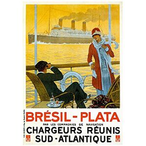 Wee Blue Coo Travel Brazil Liner Cruise France Ship Boat Advertising Wall Art Print Wee Blue Coo Travel Brazil Liner Cruise France Ship Boat Advertising Wall Art Print