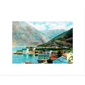 Wee Blue Coo Vintage Colour Tint Eidfjord Norway Scenic Village Fjord Wall Art Print Wee Blue Coo Vintage Colour Tint Eidfjord Norway Scenic Village Fjord Wall Art Print