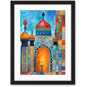 Artery8 Abstract Islamic Mosque Entrance Prayer Folk Art Artwork Framed Wall Art Print 18X24 Inch Artery8 Abstract Islamic Mosque Entrance Prayer Folk Art Artwork Framed Wall Art Print 18X24 Inch