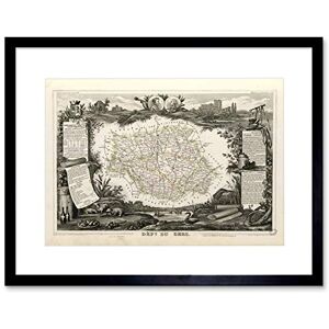 Wee Blue Coo Map Old France Levasseur Gers Department Picture Framed Wall Art Print Wee Blue Coo Map Old France Levasseur Gers Department Picture Framed Wall Art Print