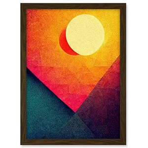 Wee Blue Coo Abstract Geometric Retro Eclipse Moon Sun Yellow Pink Teal Colourful Sunset Artwork Framed A3 Wall Art Print Wee Blue Coo Abstract Geometric Retro Eclipse Moon Sun Yellow Pink Teal Colourful Sunset Artwork Framed A3 Wall Art Print