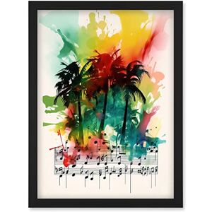 Artery8 Melodic Oasis Tropical Palm Tree Sonata Music Modern Splat Paint Watercolour Painting Artwork Framed Wall Art Print A4 Artery8 Melodic Oasis Tropical Palm Tree Sonata Music Modern Splat Paint Watercolour Painting Artwork Framed Wall Art Print A4