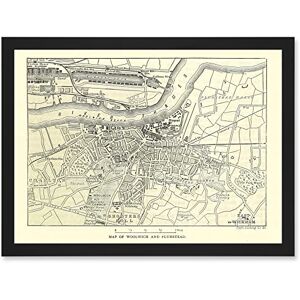 Artery8 Map Antique Woolwich Plumstead London River Thames Artwork Framed Wall Art Print A4 Artery8 Map Antique Woolwich Plumstead London River Thames Artwork Framed Wall Art Print A4