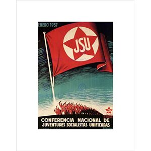 Wee Blue Coo War Spanish Civil JSU Socialist Republican Spain Vintage Wall Art Print Wee Blue Coo War Spanish Civil JSU Socialist Republican Spain Vintage Wall Art Print