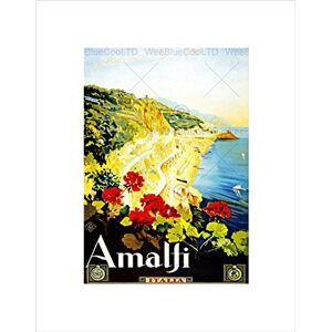 Wee Blue Coo TRAVEL AMALFI ITALY BEACH COAST BEAUTIFUL VINTAGE ADVERT FRAMED PRINT B12X1469 Wee Blue Coo TRAVEL AMALFI ITALY BEACH COAST BEAUTIFUL VINTAGE ADVERT FRAMED PRINT B12X1469