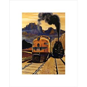 Wee Blue Coo TRAVEL TRANSPORT TRAIN RAIL TRACK STEAM DIESEL ENGINE FRAMED PRINT B12X10356 Wee Blue Coo TRAVEL TRANSPORT TRAIN RAIL TRACK STEAM DIESEL ENGINE FRAMED PRINT B12X10356