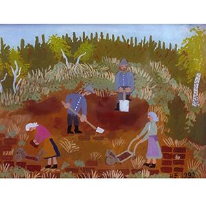 Artery8 Maria Felder Working In Moss Farm Painting Large XL Wall Art Canvas Print Artery8 Maria Felder Working In Moss Farm Painting Large XL Wall Art Canvas Print