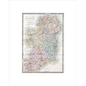 Wee Blue Coo 1850 Hall Map Ireland Vintage Art Picture Wall Art Print Wee Blue Coo 1850 Hall Map Ireland Vintage Art Picture Wall Art Print