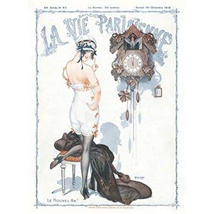 Artery8 La Vie Parisienne New Year Cuckoo Clock Magazine Cover Premium Wall Art Canvas Print 18X24 Inch Artery8 La Vie Parisienne New Year Cuckoo Clock Magazine Cover Premium Wall Art Canvas Print 18X24 Inch