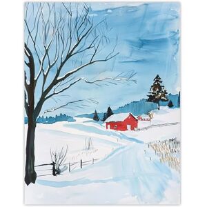 Artery8 Red Swedish Cottage in Winter Snow Countryside Living Room Large Wall Art Poster Print Thick Paper 18X24 Inch Artery8 Red Swedish Cottage in Winter Snow Countryside Living Room Large Wall Art Poster Print Thick Paper 18X24 Inch