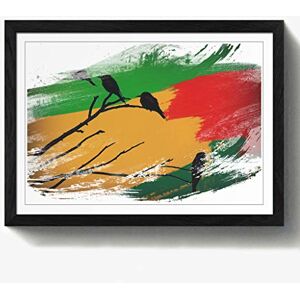 Arty Pie Framed Print Black A2 (24.5x18 Inch) Birds on The Branch of a Tree V2, Wood, Multi-Colour, 60 x 42 x 2 cm Arty Pie Framed Print Black A2 (24.5x18 Inch) Birds on The Branch of a Tree V2, Wood, Multi-Colour, 60 x 42 x 2 cm
