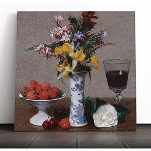 Big Box Art Canvas Print Wall Art Henri Fantin-Latour Still Life Fruit with Flowers (1) Mounted & Stretched Box Frame Picture Home Decor for Kitchen, Living Room, Bedroom, Muli-Colour, 14x14 Inch Big Box Art Canvas Print Wall Art Henri Fantin-Latour Still Life Fruit with Flowers (1) Mounted & Stretched Box Frame Picture Home Decor for Kitchen, Living Room, Bedroom, Muli-Colour, 14x14 Inch