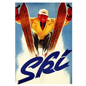 Wee Blue Coo Sport Ad Winter Ski Snow Downhill Slalom Picture Wall Art Print Wee Blue Coo Sport Ad Winter Ski Snow Downhill Slalom Picture Wall Art Print