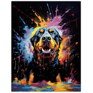 Artery8 Rottweiler Dog Lover Gift Pet Portrait Blue Orange Purple Artwork Painting Unframed Wall Art Print Poster Home Decor Premium Artery8 Rottweiler Dog Lover Gift Pet Portrait Blue Orange Purple Artwork Painting Unframed Wall Art Print Poster Home Decor Premium