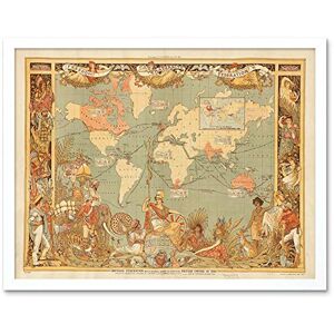 Wee Blue Coo Maps British Empire 1886 Imperial Illustrated People World Art Print Framed Poster Wall Decor 12X16 Inch Wee Blue Coo Maps British Empire 1886 Imperial Illustrated People World Art Print Framed Poster Wall Decor 12X16 Inch