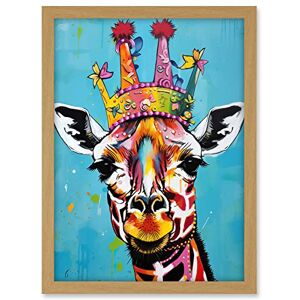 Artery8 Giraffe Wearing Princess Crown Modern Folk Art Artwork Framed A3 Wall Art Print Artery8 Giraffe Wearing Princess Crown Modern Folk Art Artwork Framed A3 Wall Art Print