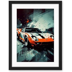 Artery8 Sports Car Racing Oil Painting Sports Supercar Driving Orange Gift for Him Artwork Framed Wall Art Print 18X24 Inch Artery8 Sports Car Racing Oil Painting Sports Supercar Driving Orange Gift for Him Artwork Framed Wall Art Print 18X24 Inch