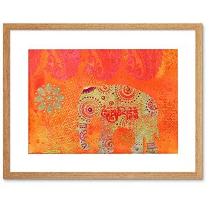 Wee Blue Coo Dt Indian Collage Elephant Art Framed Wall Art Print Wee Blue Coo Dt Indian Collage Elephant Art Framed Wall Art Print