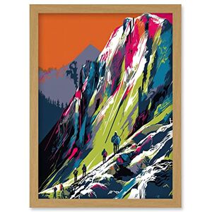 Artery8 Hikers on Helvellyn Mountain Ridge Landscape Artwork Framed Wall Art Print A4 Artery8 Hikers on Helvellyn Mountain Ridge Landscape Artwork Framed Wall Art Print A4