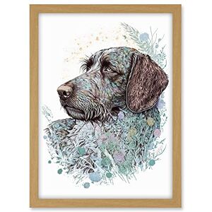 Artery8 German Wirehead Pointer Dog Nature Spirit Animal Modern Multicoloured Illustration Artwork Framed A3 Wall Art Print Artery8 German Wirehead Pointer Dog Nature Spirit Animal Modern Multicoloured Illustration Artwork Framed A3 Wall Art Print