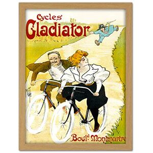Wee Blue Coo Gladiator Bicycles Paris France Sky Woman Artwork Framed Wall Art Print 18X24 Inch Wee Blue Coo Gladiator Bicycles Paris France Sky Woman Artwork Framed Wall Art Print 18X24 Inch
