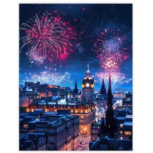 Artery8 Edinburgh Fireworks Night Magical Cityscape Living Room Large Wall Art Poster Print Thick Paper 18X24 Inch Artery8 Edinburgh Fireworks Night Magical Cityscape Living Room Large Wall Art Poster Print Thick Paper 18X24 Inch