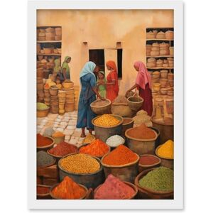 Artery8 Traditional Rural Indian Food Market Watercolour Artwork Spices Herbs Artwork Framed Wall Art Print A4 Artery8 Traditional Rural Indian Food Market Watercolour Artwork Spices Herbs Artwork Framed Wall Art Print A4
