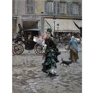 Artery8 Giovanni Boldini Crossing The Street 1873 Painting Premium Wall Art Canvas Print 18X24 Inch Artery8 Giovanni Boldini Crossing The Street 1873 Painting Premium Wall Art Canvas Print 18X24 Inch