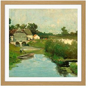 Artery8 Weissenbruch Summer Day River Countryside Painting Square Wooden Framed Wall Art Print Picture 16X16 Inch Artery8 Weissenbruch Summer Day River Countryside Painting Square Wooden Framed Wall Art Print Picture 16X16 Inch