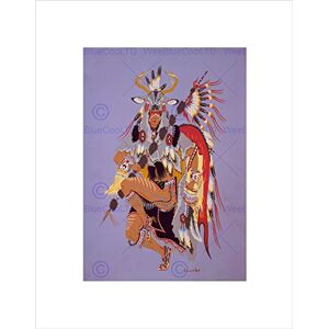 Wee Blue Coo PAINTINGS DRAWING NATIVE AMERICAN DEER DANCE FEATHER FRAMED ART PRINT B12X7003 Wee Blue Coo PAINTINGS DRAWING NATIVE AMERICAN DEER DANCE FEATHER FRAMED ART PRINT B12X7003