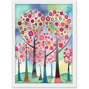 Artery8 Kandinsky Inspired Trees Blooming In Spring Folk Art Watercolour Painting Artwork Framed A3 Wall Art Print Artery8 Kandinsky Inspired Trees Blooming In Spring Folk Art Watercolour Painting Artwork Framed A3 Wall Art Print