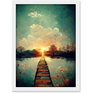 Doppelganger33 LTD Path Into The Light Calm Landscape Oil Painting Artwork Framed A3 Wall Art Print Doppelganger33 LTD Path Into The Light Calm Landscape Oil Painting Artwork Framed A3 Wall Art Print