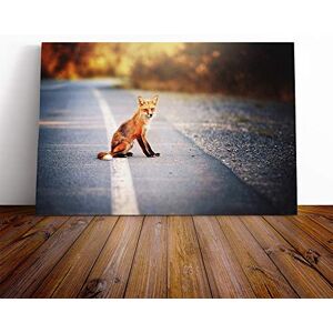 Big Box Art Canvas Print Wall Art Red Fox on The Road Mounted and Stretched Box Frame Picture Home Decor for Kitchen, Living, Dining Room, Bedroom, Hallway, Multi-Colour, 20x14 Inch Big Box Art Canvas Print Wall Art Red Fox on The Road Mounted and Stretched Box Frame Picture Home Decor for Kitchen, Living, Dining Room, Bedroom, Hallway, Multi-Colour, 20x14 Inch