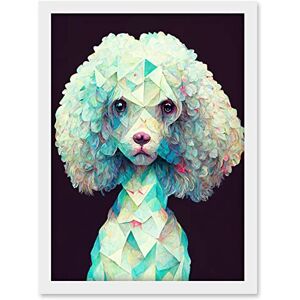 Doppelganger33 LTD The Polygon Poodle Abstract Teal Dog Painting Artwork Framed A3 Wall Art Print Doppelganger33 LTD The Polygon Poodle Abstract Teal Dog Painting Artwork Framed A3 Wall Art Print