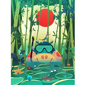 Wee Blue Coo Jungle Animals Hippo Art Print Poster Wall Decor 12X16 Inch Wee Blue Coo Jungle Animals Hippo Art Print Poster Wall Decor 12X16 Inch