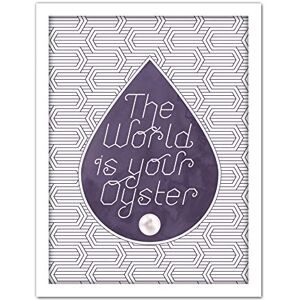 Wee Blue Coo World Is Your Oyster Pattern Pearl Artwork Framed Wall Art Print 18X24 Inch Wee Blue Coo World Is Your Oyster Pattern Pearl Artwork Framed Wall Art Print 18X24 Inch