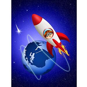 Wee Blue Coo Nursery Space Ship Rocket Spaceman Earth Kids Bedroom Art Print Poster Wall Decor 12X16 Inch Wee Blue Coo Nursery Space Ship Rocket Spaceman Earth Kids Bedroom Art Print Poster Wall Decor 12X16 Inch