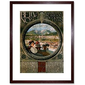 Wee Blue Coo Travel Belluno Italy Vintage Advert Retro Wall Framed Wall Art Print Wee Blue Coo Travel Belluno Italy Vintage Advert Retro Wall Framed Wall Art Print
