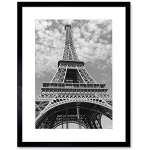 Wee Blue Coo Eiffel Tower Black White Art Print Framed Poster Wall Decor 12x16 inch Wee Blue Coo Eiffel Tower Black White Art Print Framed Poster Wall Decor 12x16 inch