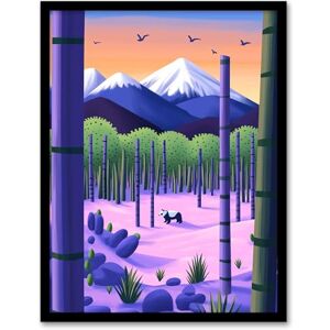 Artery8 Panda Bear Bamboo Forest Japan Mountain Landscape Living Room Artwork Framed Wall Art Print A4 Artery8 Panda Bear Bamboo Forest Japan Mountain Landscape Living Room Artwork Framed Wall Art Print A4