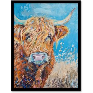 Artery8 Highland Cow Oil Portrait Scottish Summer Living Room Artwork Framed Wall Art Print 18X24 Inch Artery8 Highland Cow Oil Portrait Scottish Summer Living Room Artwork Framed Wall Art Print 18X24 Inch