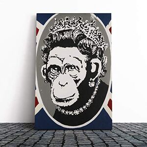 Big Box Art Canvas Print Banksy Monkey Queen Wall Graffiti Art Mounted & Stretched Box Frame Picture Home Decor for Kitchen, Living Room, Bedroom, Hallway, Multi-Colour, 24x16 Inch Big Box Art Canvas Print Banksy Monkey Queen Wall Graffiti Art Mounted & Stretched Box Frame Picture Home Decor for Kitchen, Living Room, Bedroom, Hallway, Multi-Colour, 24x16 Inch
